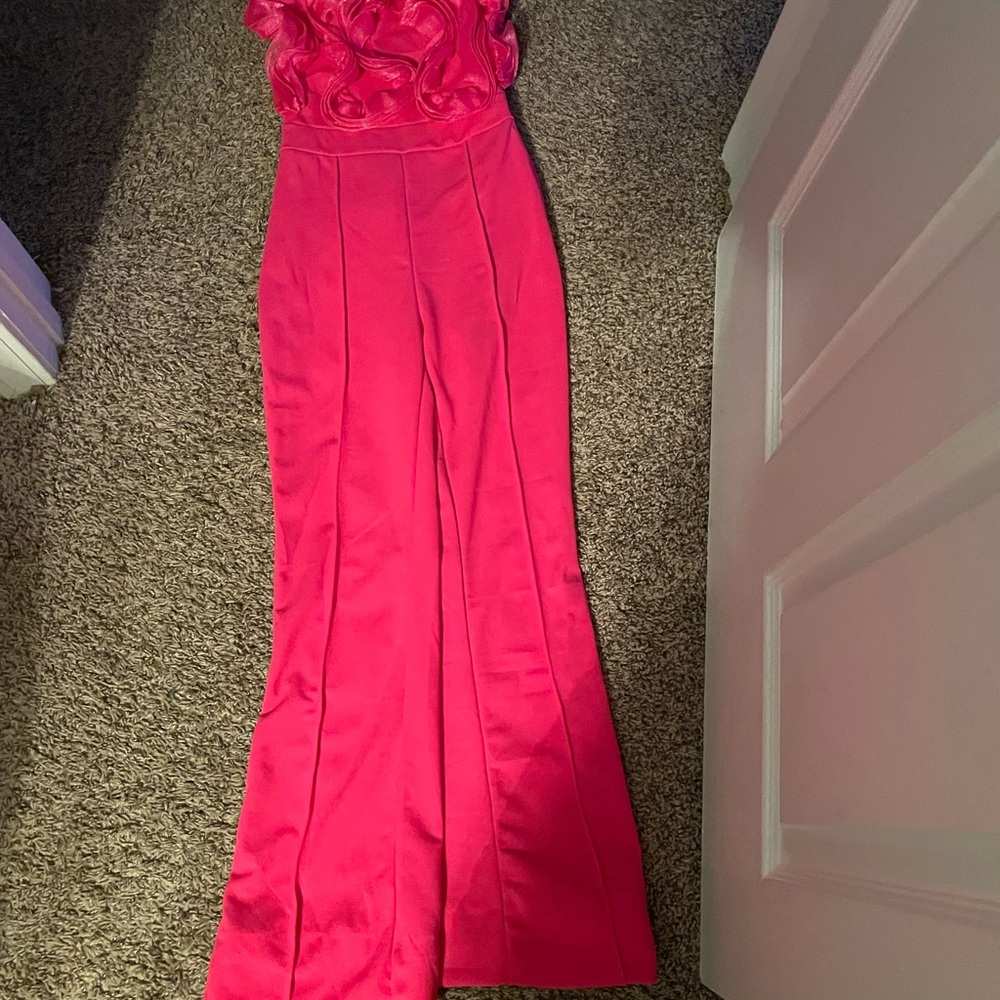 SHEIN Pink Jumpsuit with Floral Bodice